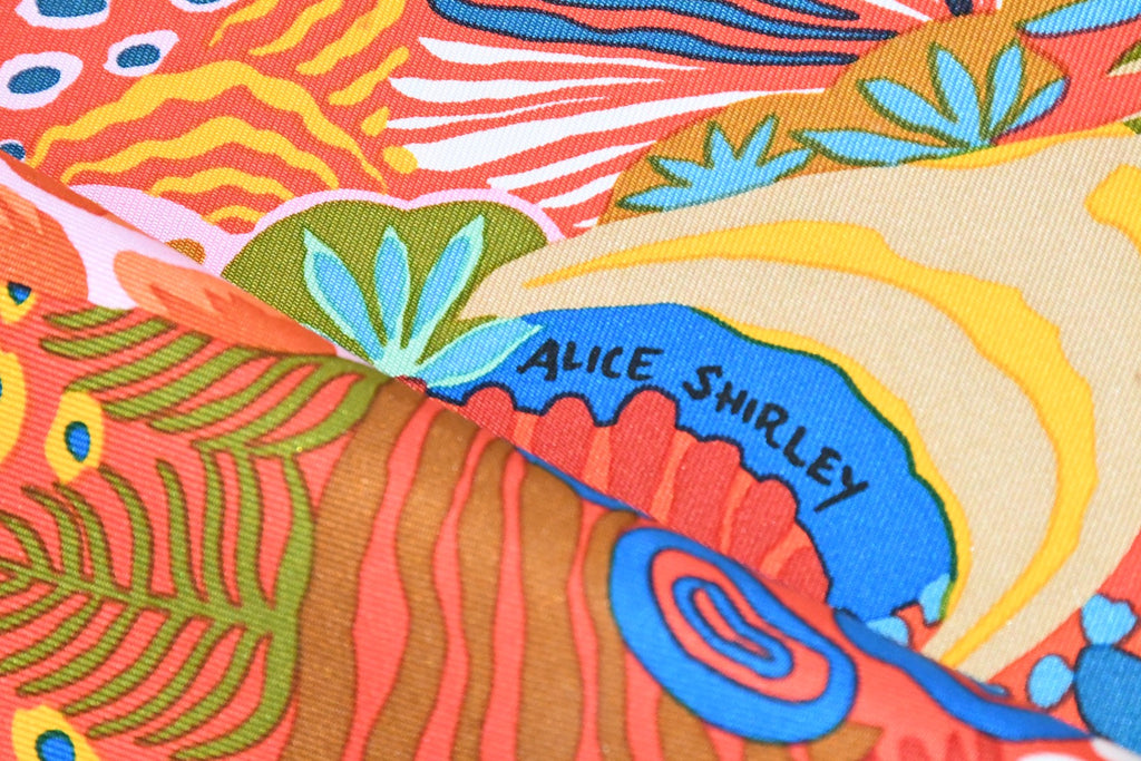 Hermes Scarf Under The Waves 90 cm Silk orange Carre sea turtle 35"