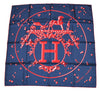 Hermes Scarf Vif Argent by Dimitri Rybaltchenko 90 cm silk navy red Carre silver drop