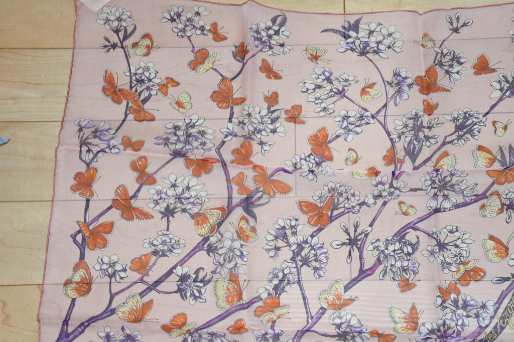 Hermes Scarf Vol Amoureux des Azures 90 cm Chiffon Silk mousseline butterfly