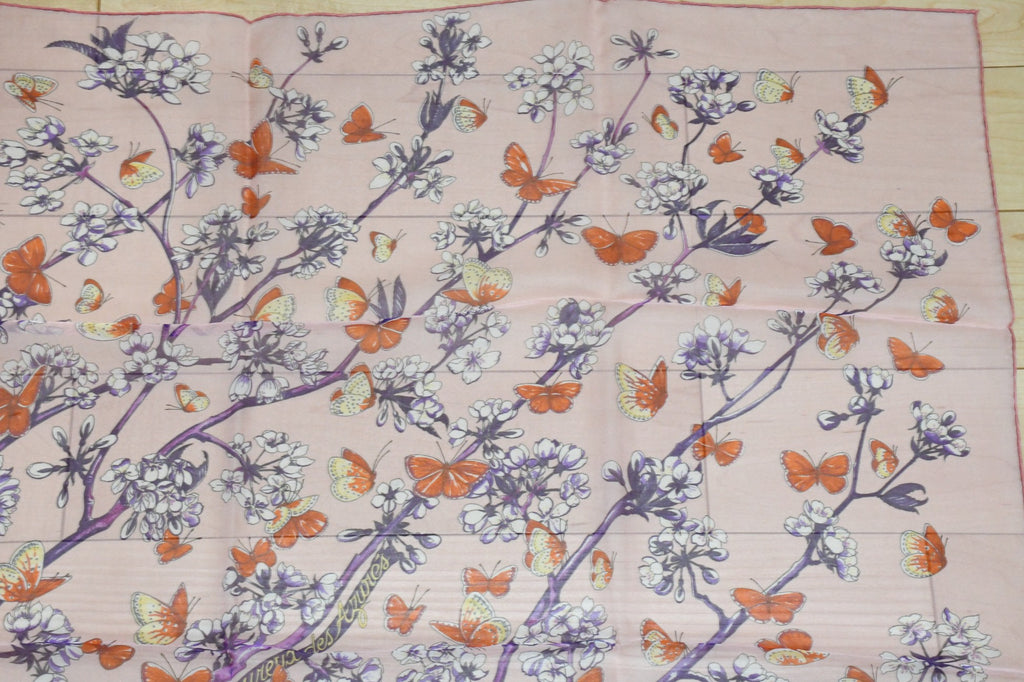 Hermes Scarf Vol Amoureux des Azures 90 cm Chiffon Silk mousseline butterfly