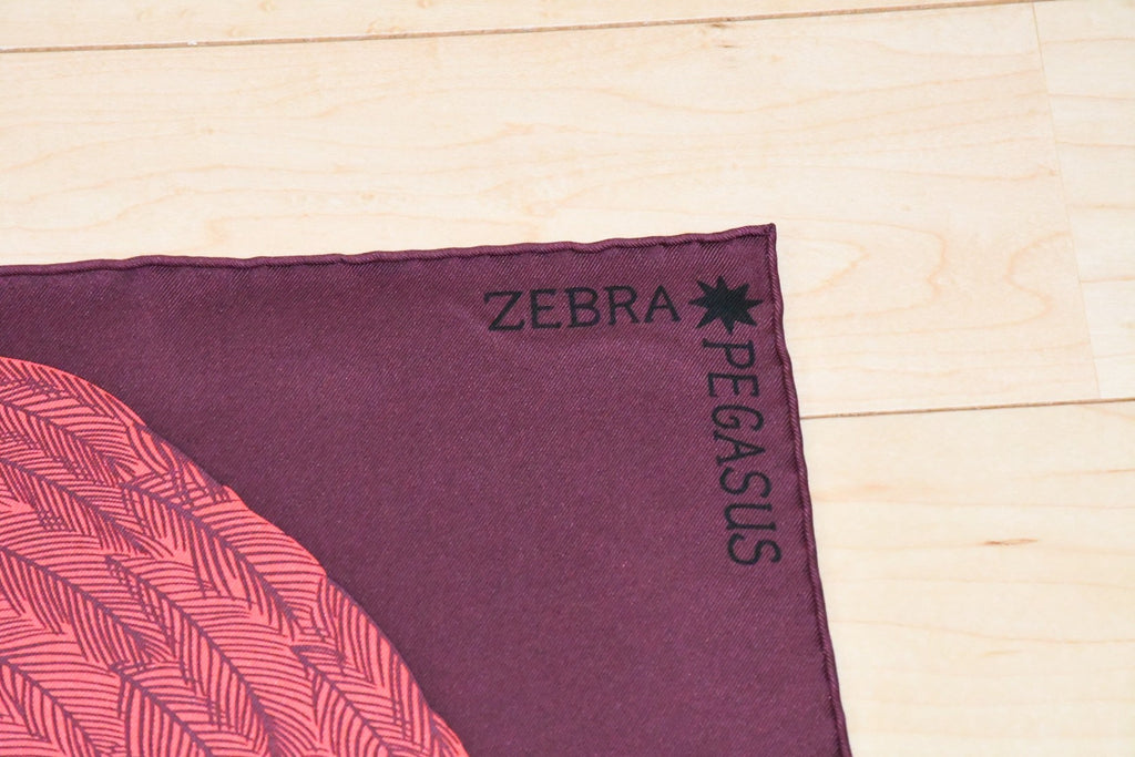 Hermes Scarf ZEBRA PEGASUS 90 cm Silk pink purple horse Carre 35"