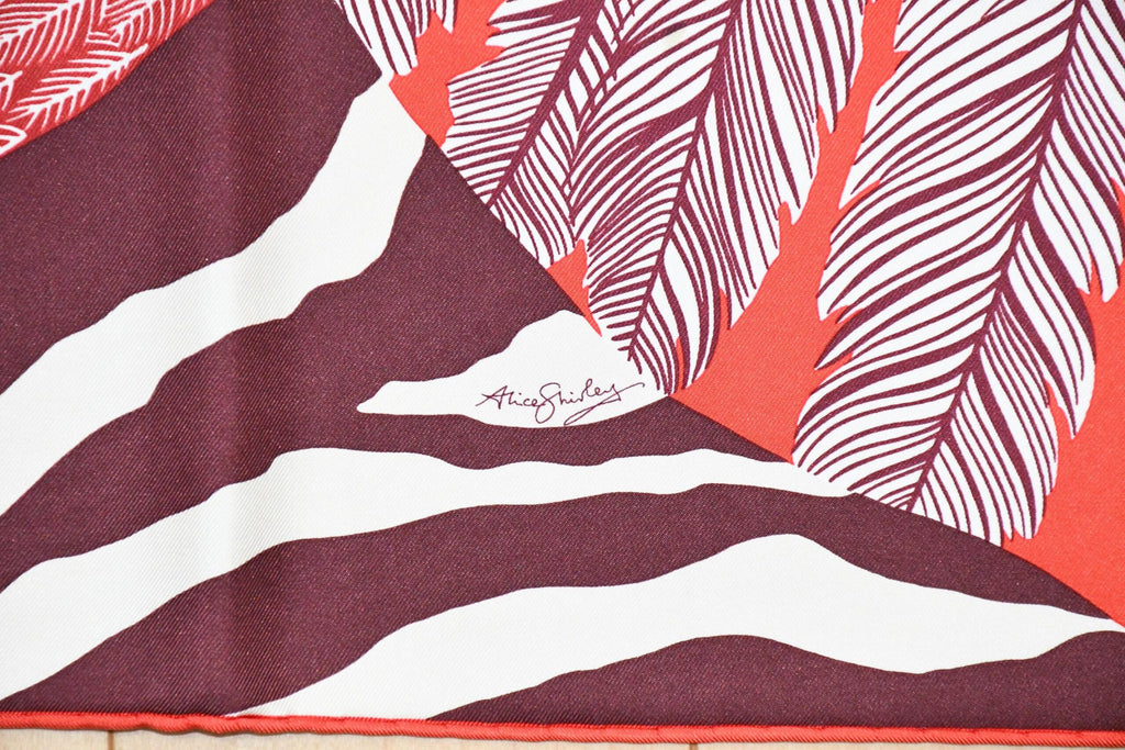 Hermes Scarf Zebra Pegasus 90 cm silk red Carre pegase horse 35"