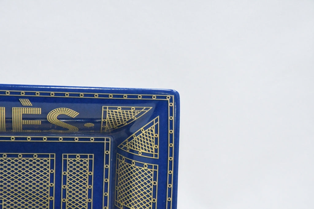 Hermes Sellier Change tray by Benoit Pierre Emery porcelain Ashtray Blue plate