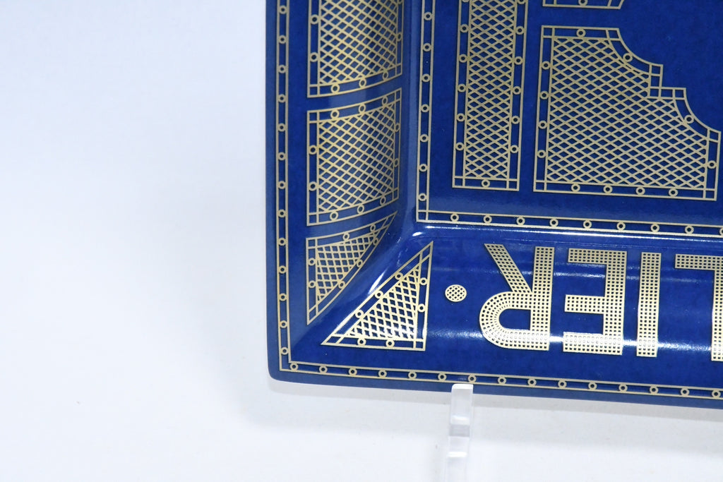 Hermes Sellier Change tray by Benoit Pierre Emery porcelain Ashtray Blue plate