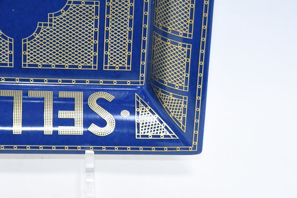 Hermes Sellier Change tray by Benoit Pierre Emery porcelain Ashtray Blue plate