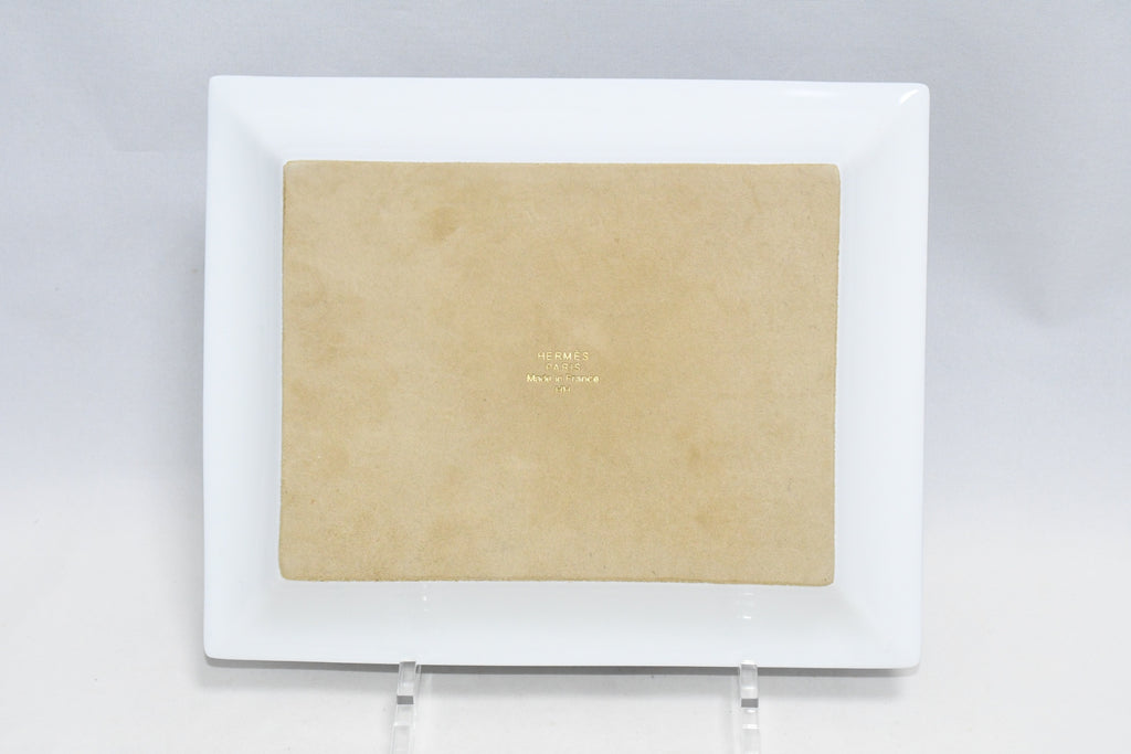 Hermes Sellier Change tray by Benoit Pierre Emery porcelain Ashtray Blue plate