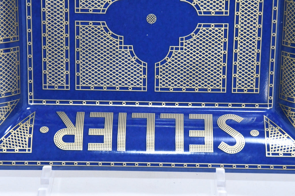 Hermes Sellier Change tray by Benoit Pierre Emery porcelain Ashtray Blue plate