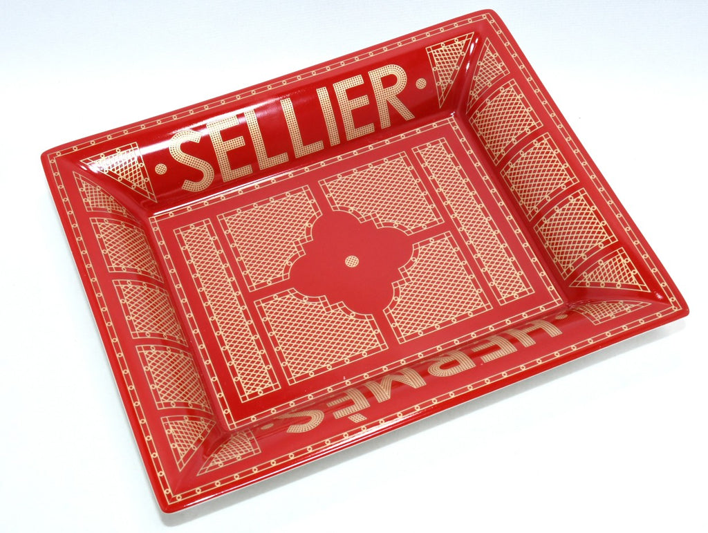 Hermes Sellier Change tray by Benoit Pierre Emery porcelain Ashtray red plate 0813