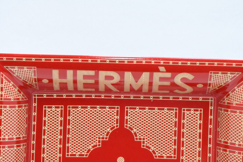 Hermes Sellier Change tray by Benoit Pierre Emery porcelain Ashtray red plate 0813