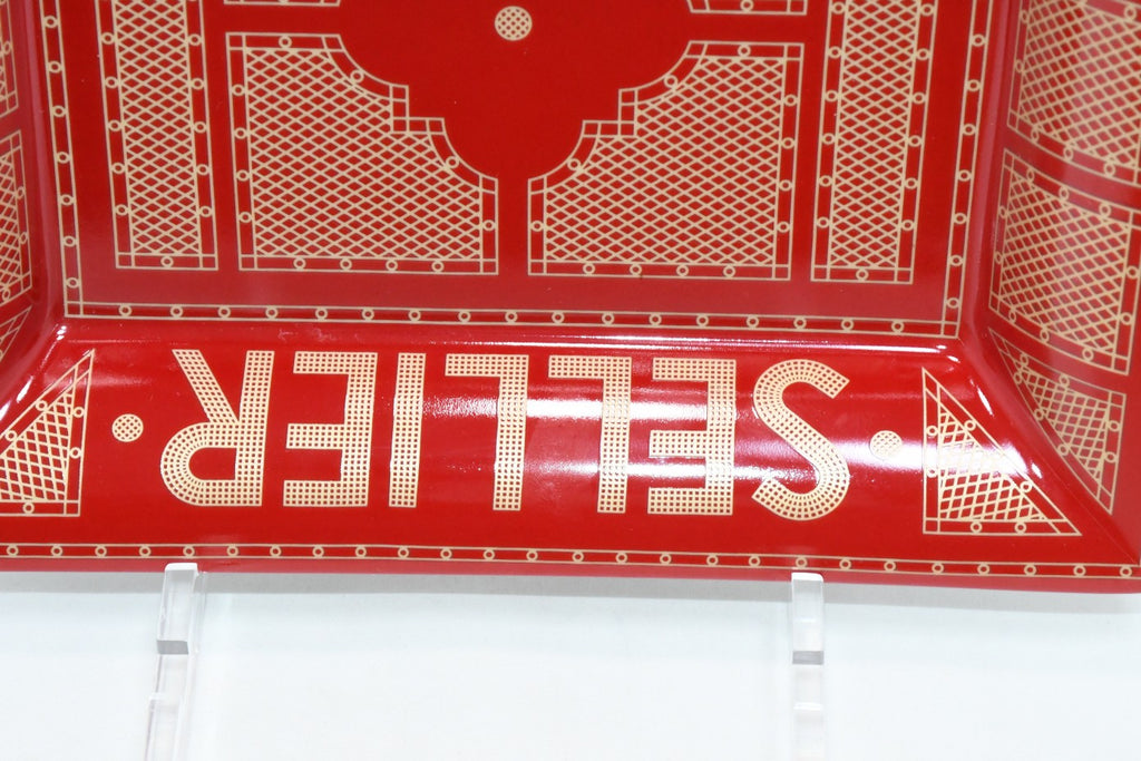Hermes Sellier Change tray by Benoit Pierre Emery porcelain Ashtray red plate 0813