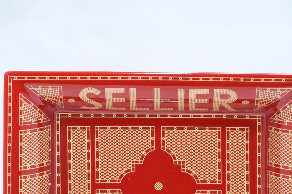 Hermes Sellier Change tray by Benoit Pierre Emery porcelain Ashtray red plate