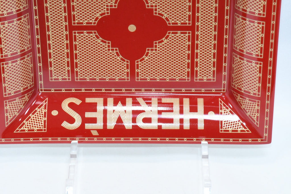 Hermes Sellier Change tray by Benoit Pierre Emery porcelain Ashtray red plate