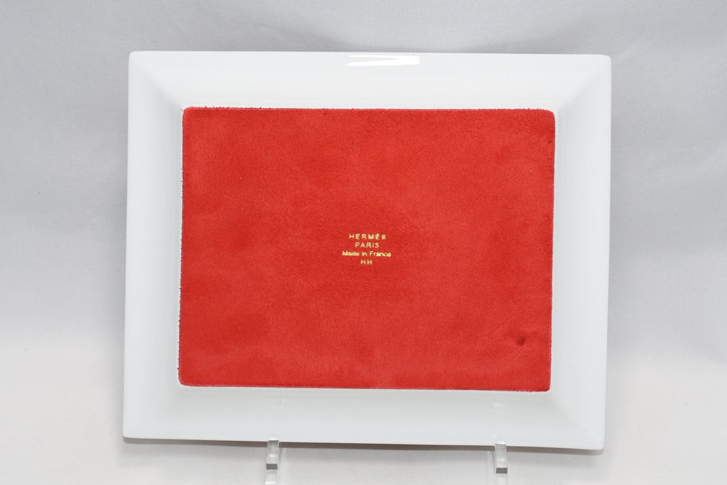 Hermes Sellier Change tray by Benoit Pierre Emery porcelain Ashtray red plate