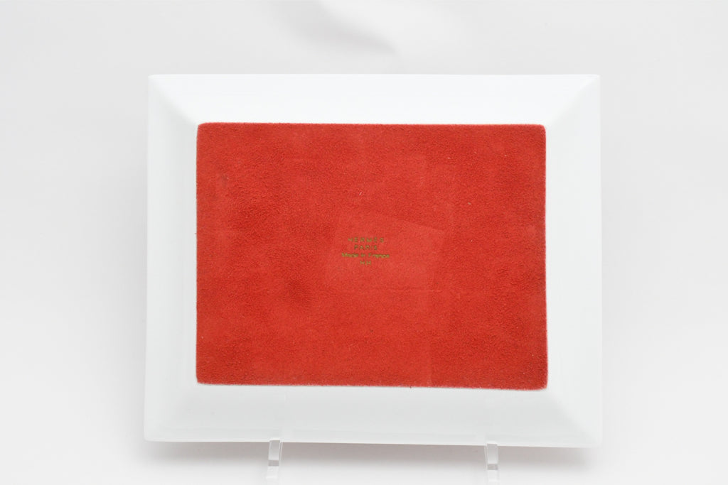 Hermes Sellier Change tray by Benoit Pierre Emery porcelain Ashtray red plate tableware 06