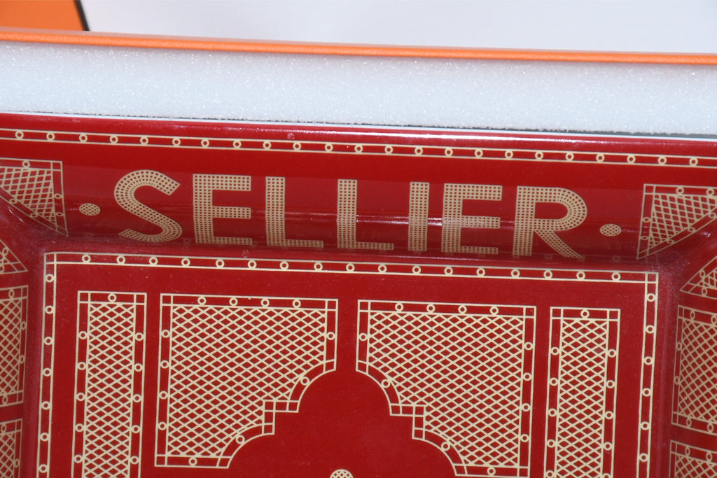 Hermes Sellier Change tray by Benoit Pierre Emery porcelain Ashtray red plate tableware 06