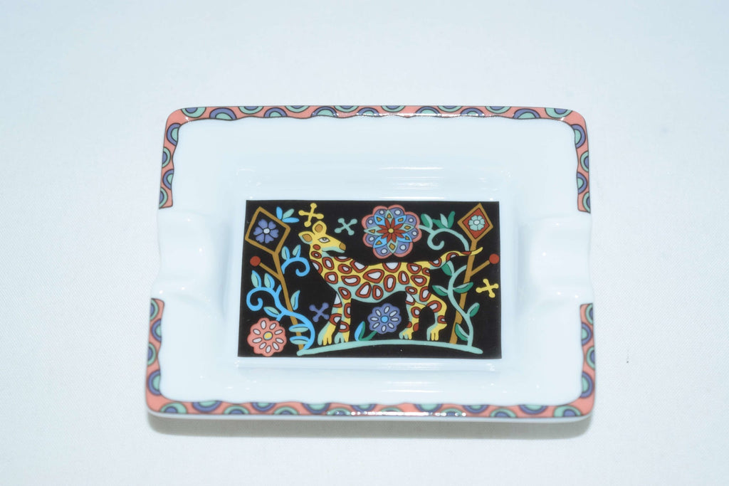 Hermes Set of 2 Mini Ashtray Giraffe bird Black Change tray dinnerware YA29