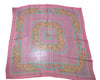 Hermes Shawl 140 cm Chiffon Silk mousseline pink flower Scarf Stole 56"