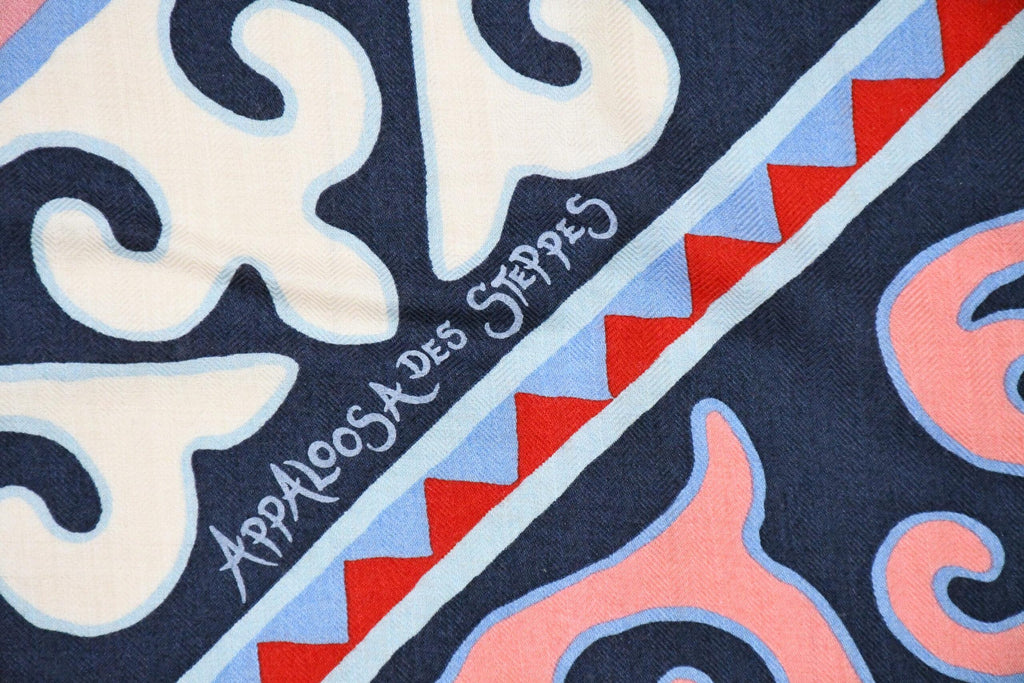 Hermes Shawl Appaloosa des Steppes 140 cm Cashmere silk scarf stole zebra horse
