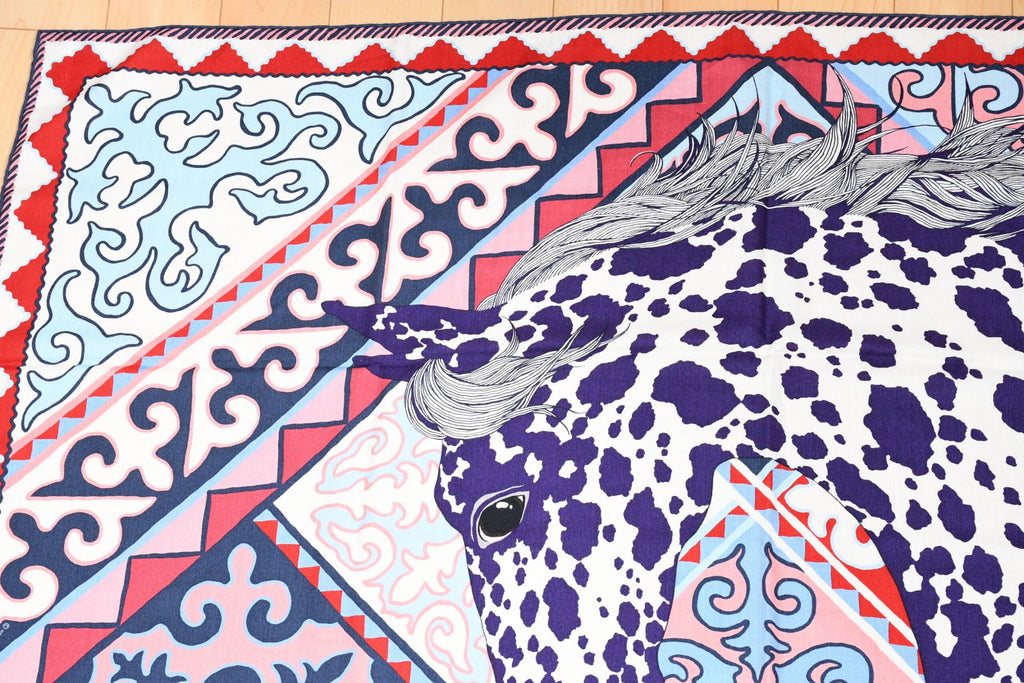 Hermes Shawl Appaloosa des Steppes 140 cm Cashmere silk scarf stole zebra horse