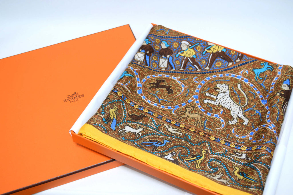 Hermes Shawl Avec L'Aimable Autorisation du Lalbhai Dalpatbhai Indology 140 cm
