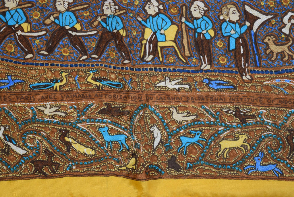 Hermes Shawl Avec L'Aimable Autorisation du Lalbhai Dalpatbhai Indology 140 cm