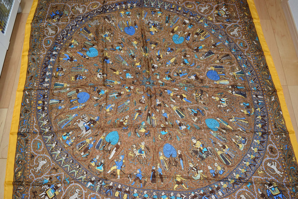 Hermes Shawl Avec L'Aimable Autorisation du Lalbhai Dalpatbhai Indology 140 cm
