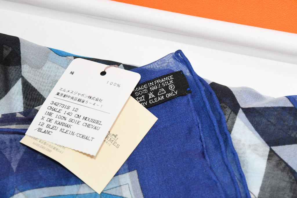 Hermes Shawl Chevaux de Karnak 140 cm Chiffon Silk mousseline scarf stole horse