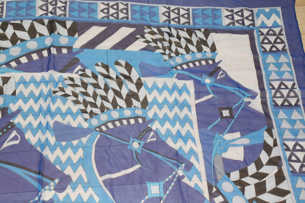 Hermes Shawl Chevaux de Karnak 140 cm Chiffon Silk mousseline scarf stole horse