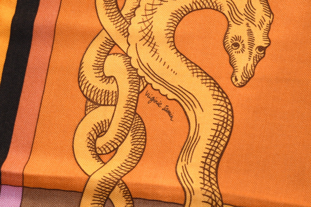 Hermes Shawl Della Cavalleria 140 cm Cashmere Silk horse bits scarf stole
