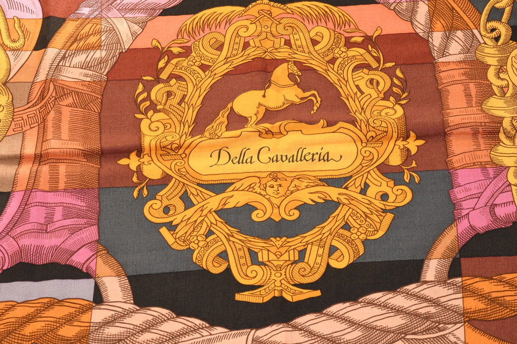 Hermes Shawl Della Cavalleria 140 cm Cashmere Silk horse bits scarf stole