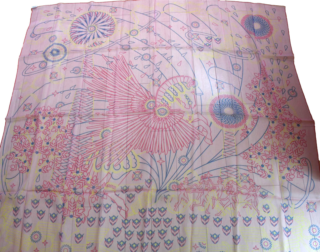 Hermes Shawl La Source de Pegase 140 cm Chiffon Silk mousseline scarf stole Pegasus