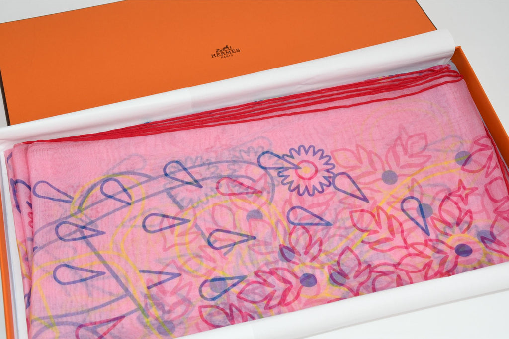 Hermes Shawl La Source de Pegase 140 cm Chiffon Silk mousseline scarf stole Pegasus