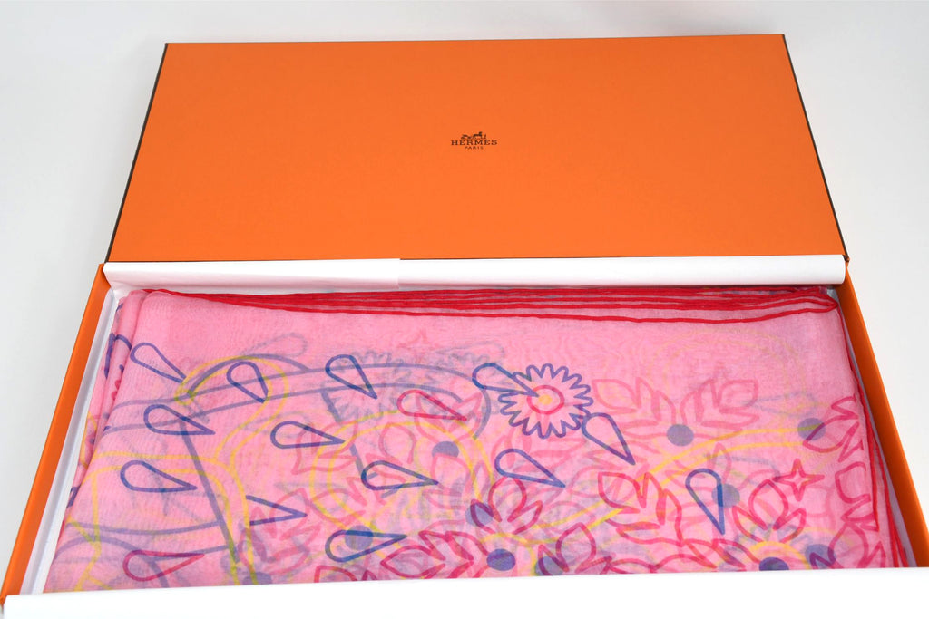 Hermes Shawl La Source de Pegase 140 cm Chiffon Silk mousseline scarf stole Pegasus