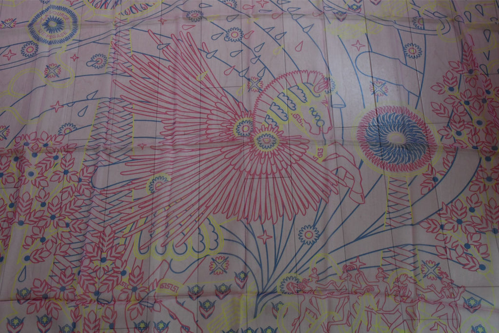 Hermes Shawl La Source de Pegase 140 cm Chiffon Silk mousseline scarf stole Pegasus