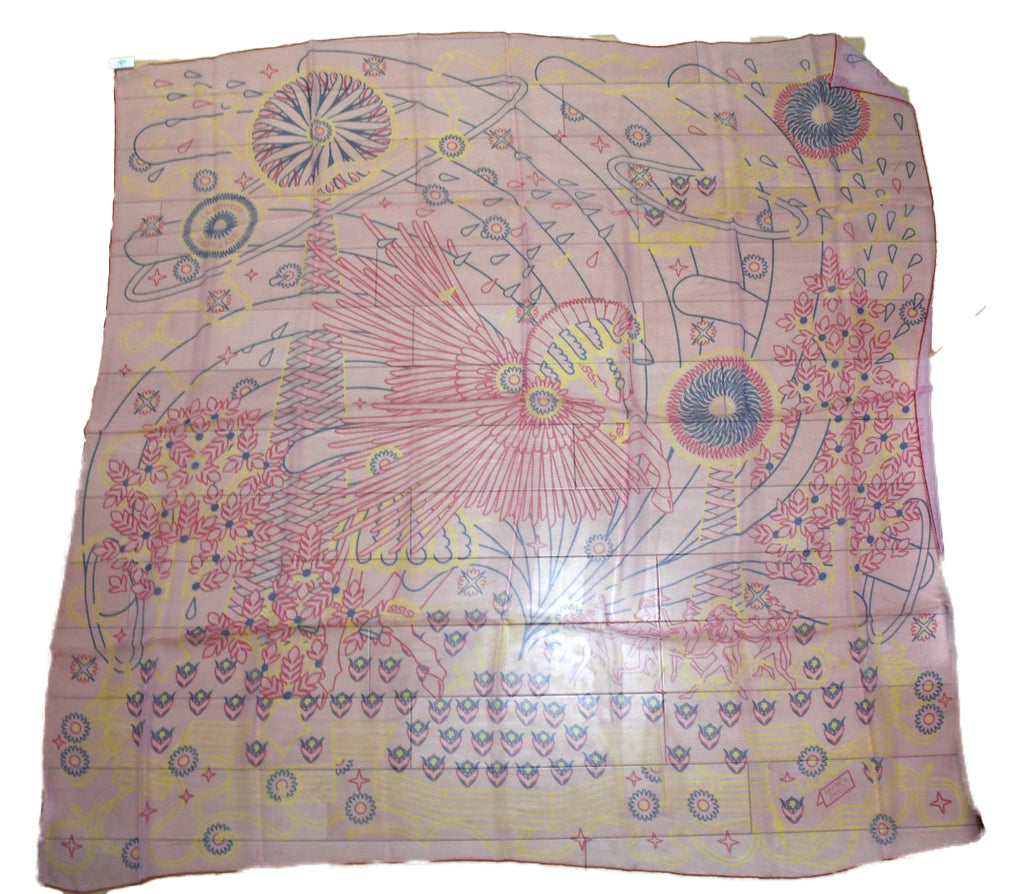 Hermes Shawl La Source de Pegase 140 cm Chiffon Silk mousseline scarf Pegasus