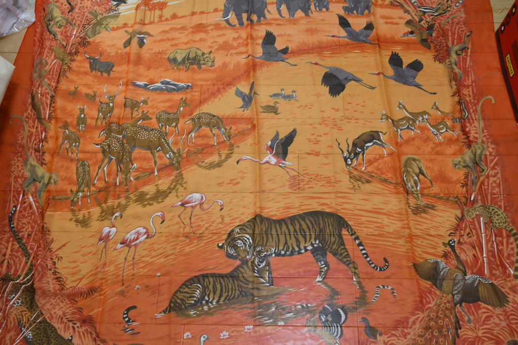 Hermes Shawl La Treve de L'eau 140 cm Chiffon Silk mousseline scarf stole Dallet