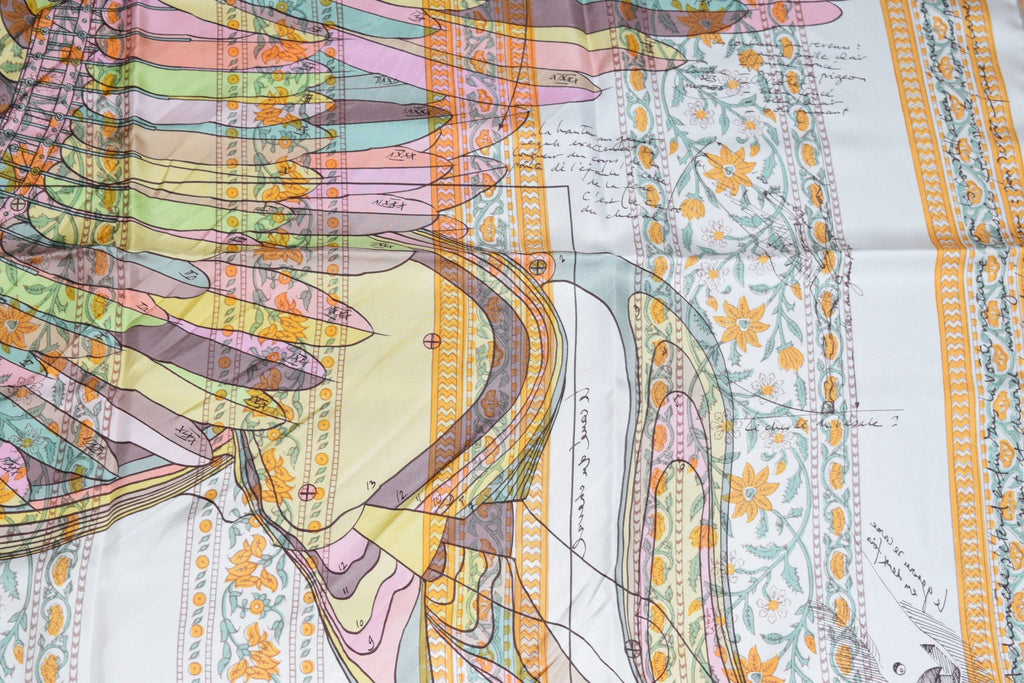 Hermes Shawl Le Pegase d'Hermes by Christian Renonciat 140 cm GM Silk 56” scarf