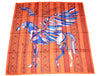 Hermes Shawl Le Pegase d'Hermes 140 cm Silk Orange 56" Scarf Stole