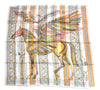 Hermes Shawl Le Pegase d'Hermes by Christian Renonciat 140 cm Silk scarf stole white