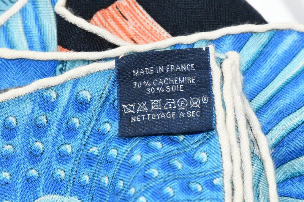 Hermes Shawl Parures de Samourais 140 cm Cashmere Silk samurai scarf carre stole 56"
