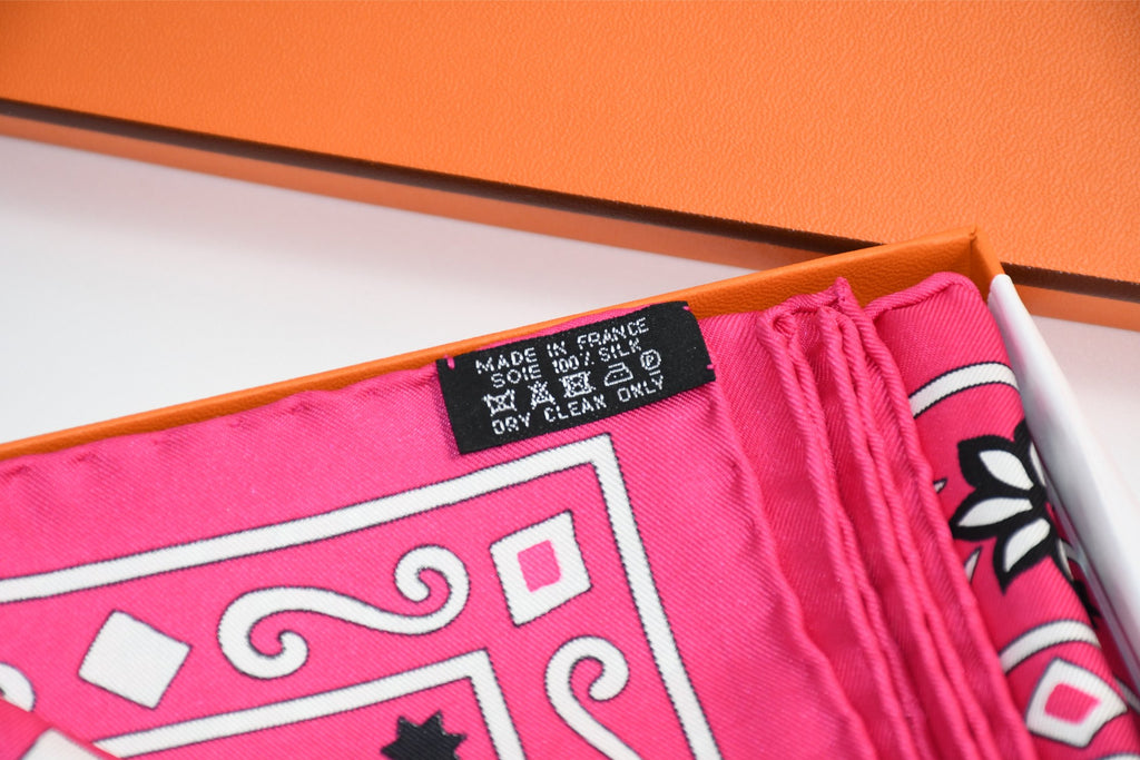 Hermes Shawl Peuple du Vent 140 cm silk stole pink wind scarf 56"