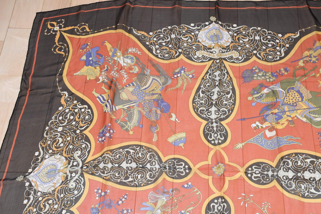 Hermes Shawl Poesie Persane 140 cm Chiffon Silk mousseline Persia 56" Scarf