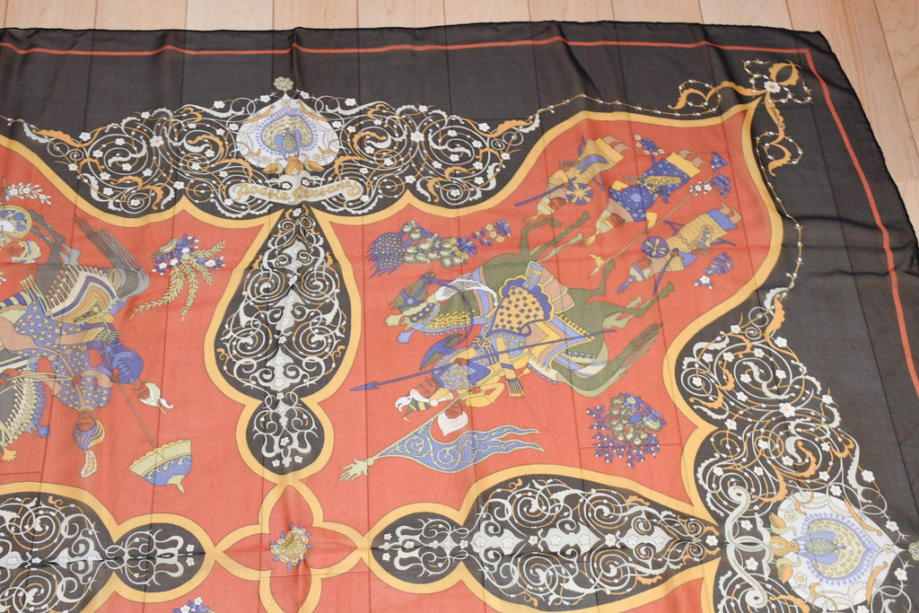 Hermes Shawl Poesie Persane 140 cm Chiffon Silk mousseline Persia 56" Scarf