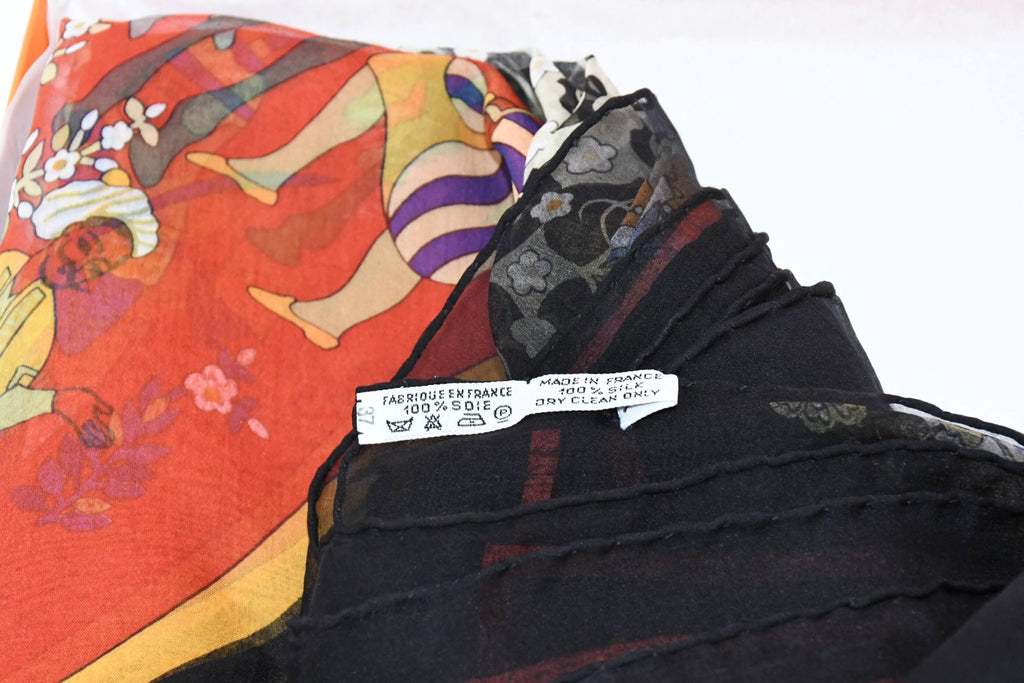 Hermes Shawl Poesie Persane 140 cm Chiffon Silk mousseline Persia 56" Scarf