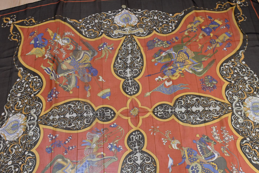 Hermes Shawl Poesie Persane 140 cm Chiffon Silk mousseline Persia 56" Scarf