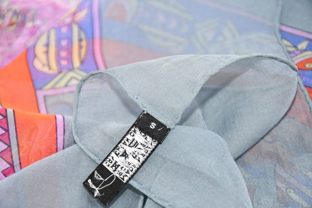 Hermes Shawl Rencontre Oceane 140 cm Chiffon Silk mousseline ocean sea 56" Scarf