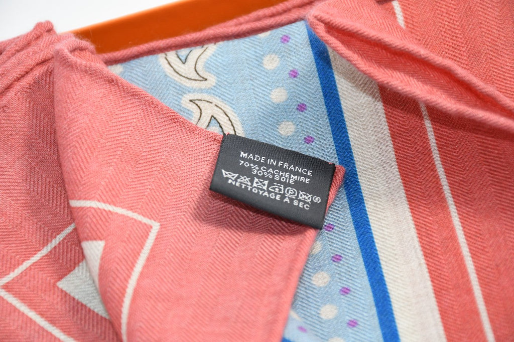 Hermes Shawl Selle de Dignitaire Bandana 140 cm Cashmere silk scarf stole horse 56"