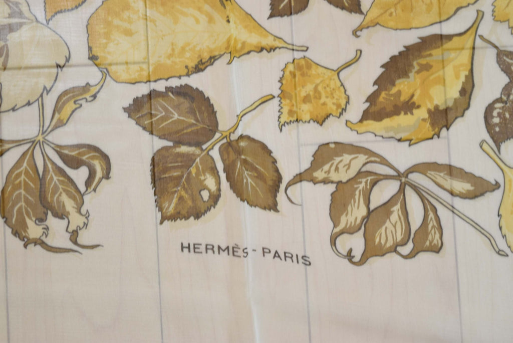 Hermes Shawl Tourbillon 140 cm Chiffon Silk mousseline leaf 56" Scarf Stole