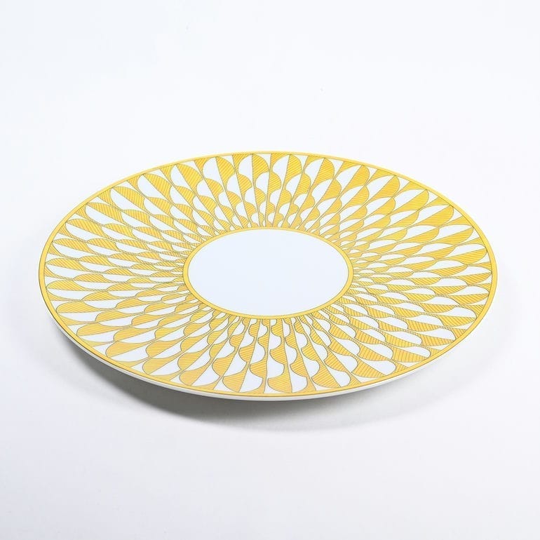 Hermes Soleil d'Hermes Dinner Plate 27 cm porcelain yellow tableware 10.8"