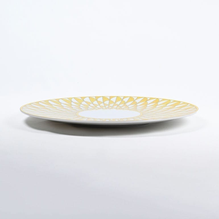 Hermes Soleil d'Hermes Dinner Plate 27 cm porcelain yellow tableware 10.8"